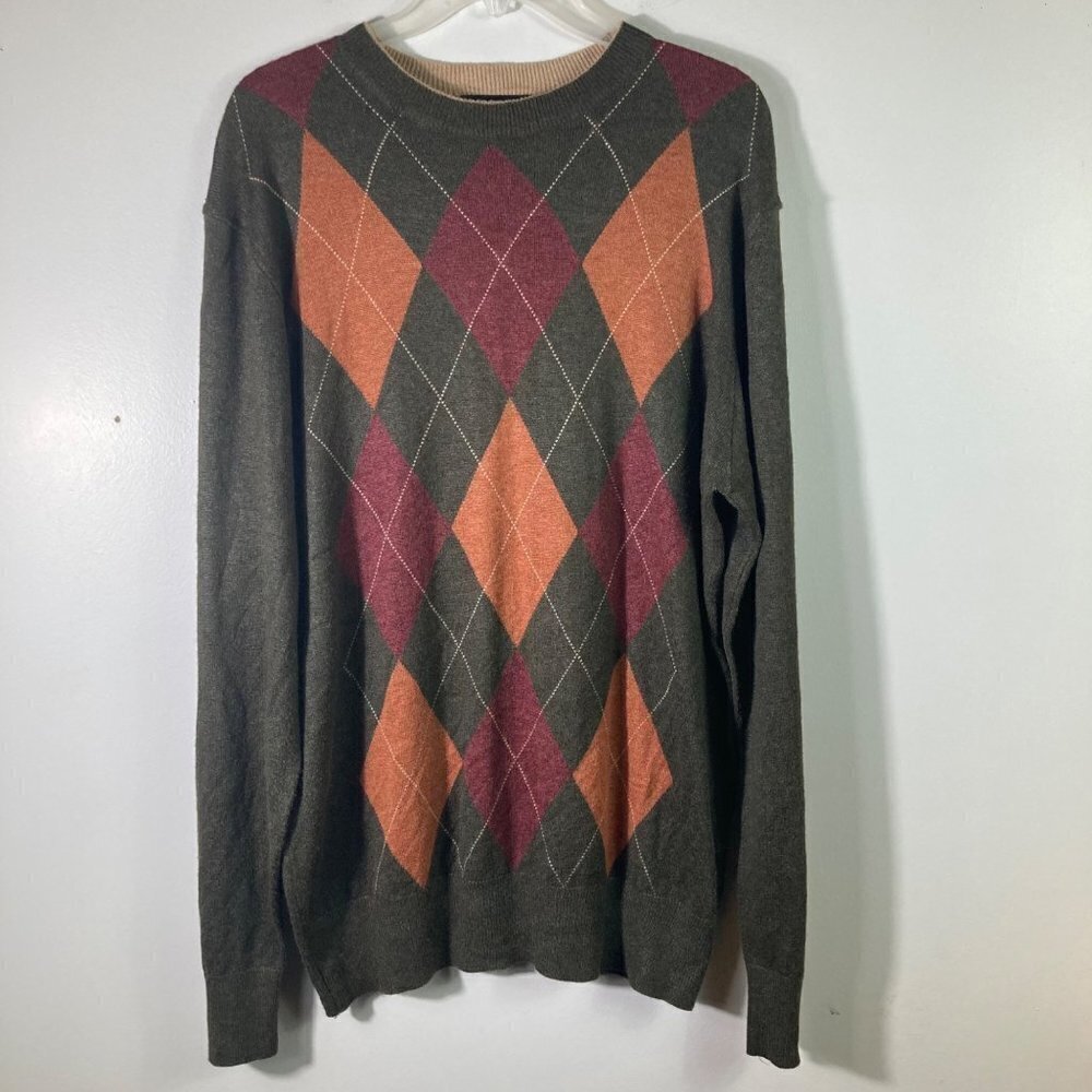 Mens Blake & Manley Argyle Silk Rayon Cashmere Sweater M